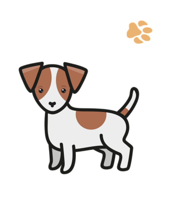 Graphic of a puppy dog for boarding service in Harrisburg